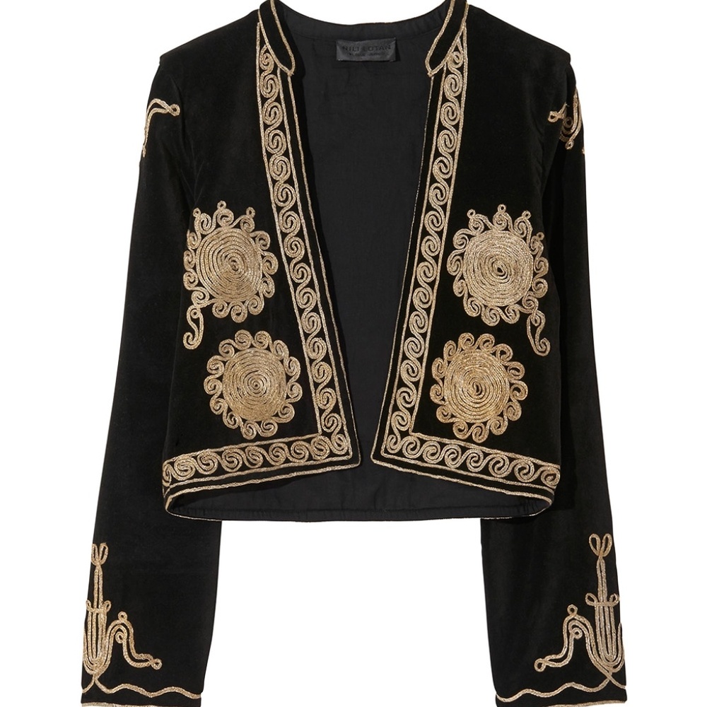 Nili Lotan NWT RARE Black Rohan Embroidered Jacket, Size Small
